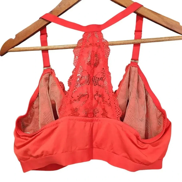 Cacique Floral Lace Triangle Unlined Bra Starfish Coral Size 44C - Picture 6 of 9